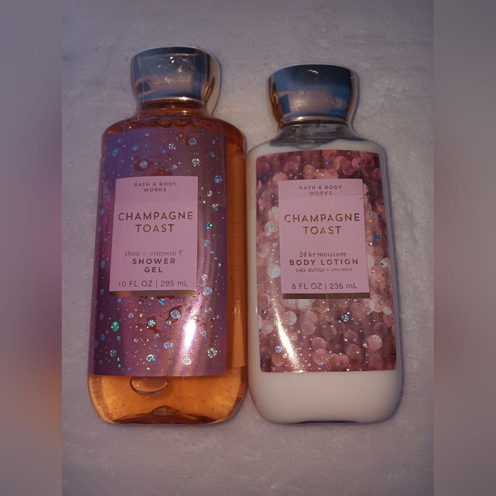 NWT Bath & Body Works Champagne Toast Gift Set | Lotion 8oz & Shower Gel 10oz